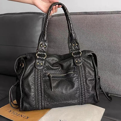 Sac cabas Femme Cuir PU Spacieux Style Vintage