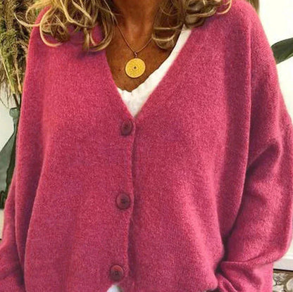 Cardigan Femme Décontracté V-Encolure à Boutons