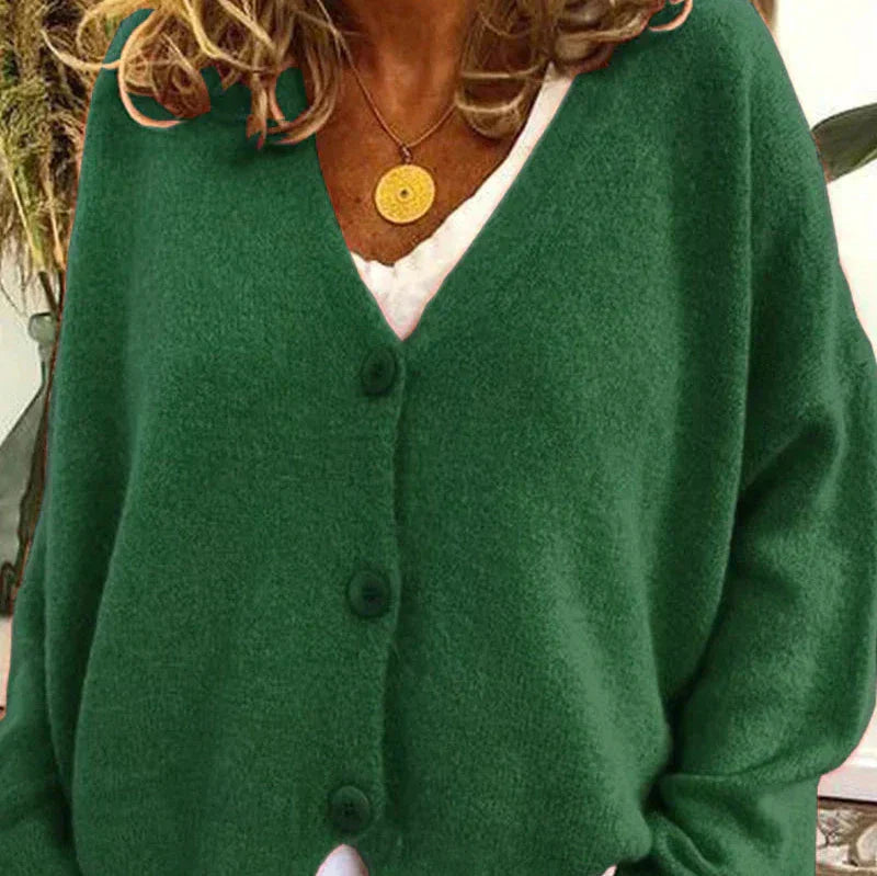 Cardigan Femme Décontracté V-Encolure à Boutons