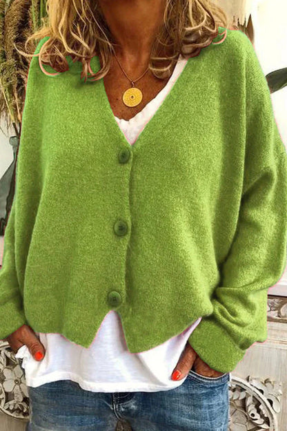 Gilet Femme Laine Brun Élégant avec Boutons Décoratifs