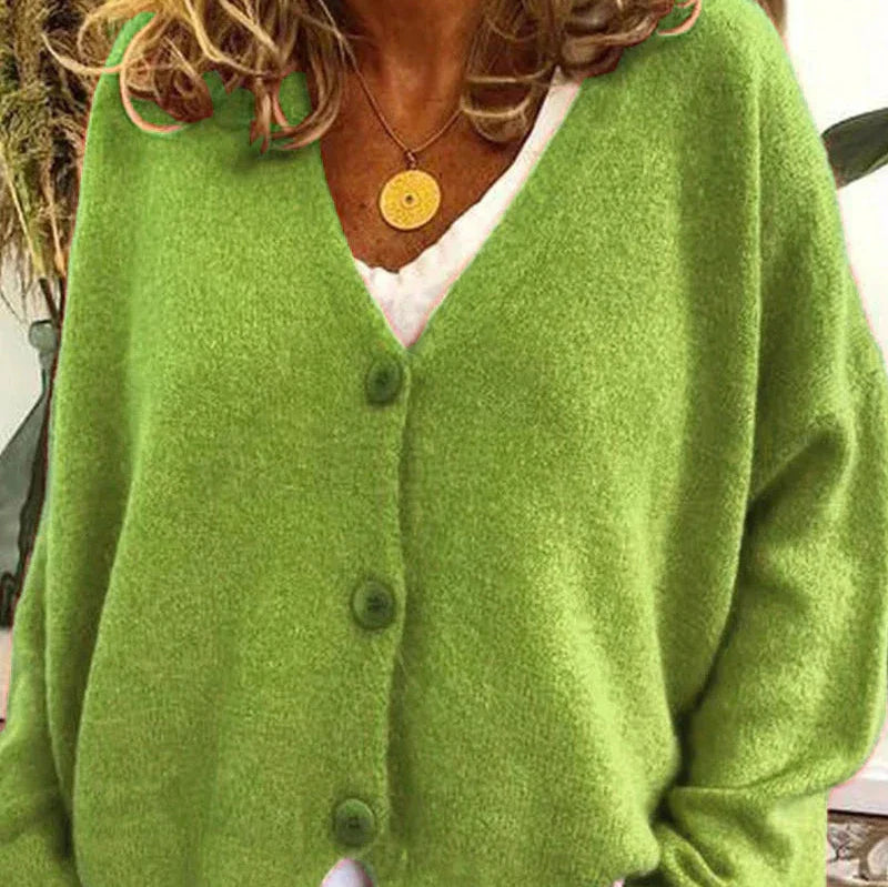 Cardigan Femme Décontracté V-Encolure à Boutons