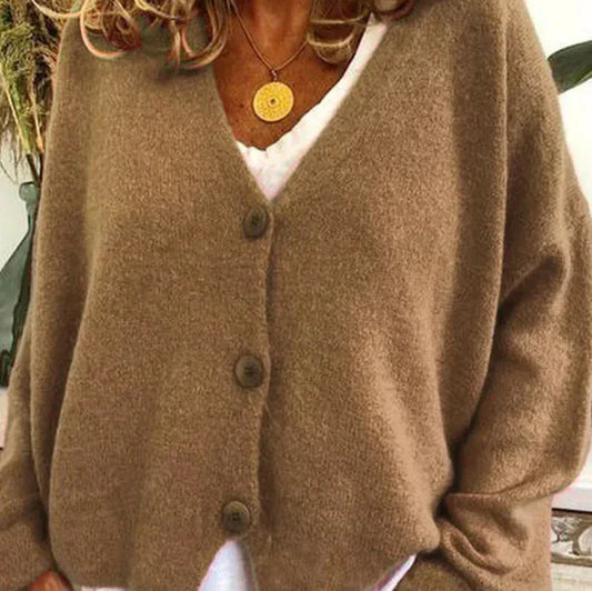 Cardigan Femme Décontracté V-Encolure à Boutons - BerlinGlamour