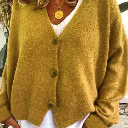 Cardigan Femme Décontracté V-Encolure à Boutons