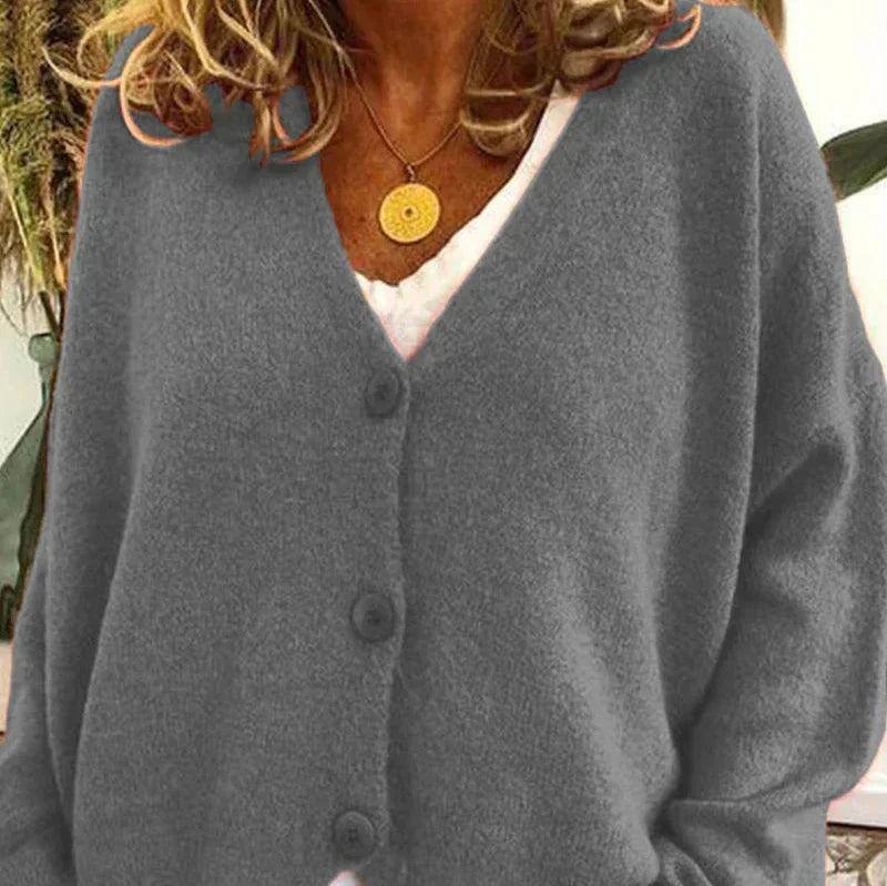 Cardigan Femme Décontracté V-Encolure à Boutons