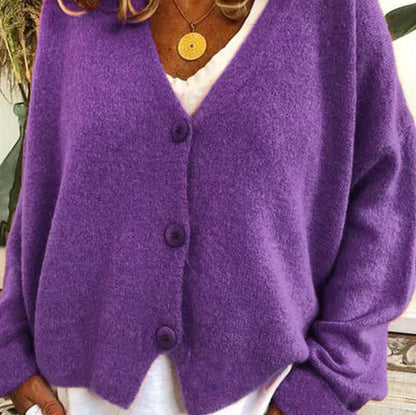 Cardigan Femme Décontracté V-Encolure à Boutons