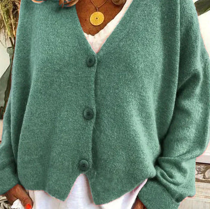 Cardigan Femme Décontracté V-Encolure à Boutons