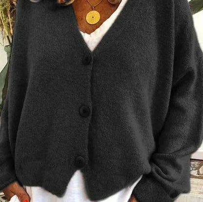 Cardigan Femme Décontracté V-Encolure à Boutons