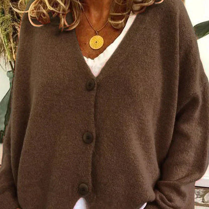 Cardigan Femme Décontracté V-Encolure à Boutons