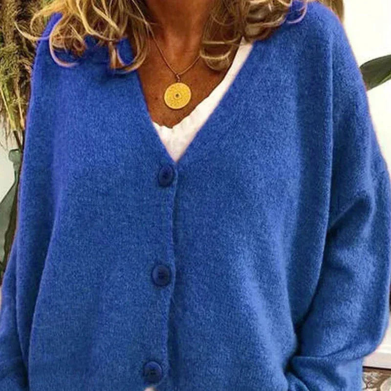Cardigan Femme Décontracté V-Encolure à Boutons