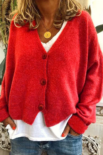 Gilet Femme Laine Brun Élégant avec Boutons Décoratifs