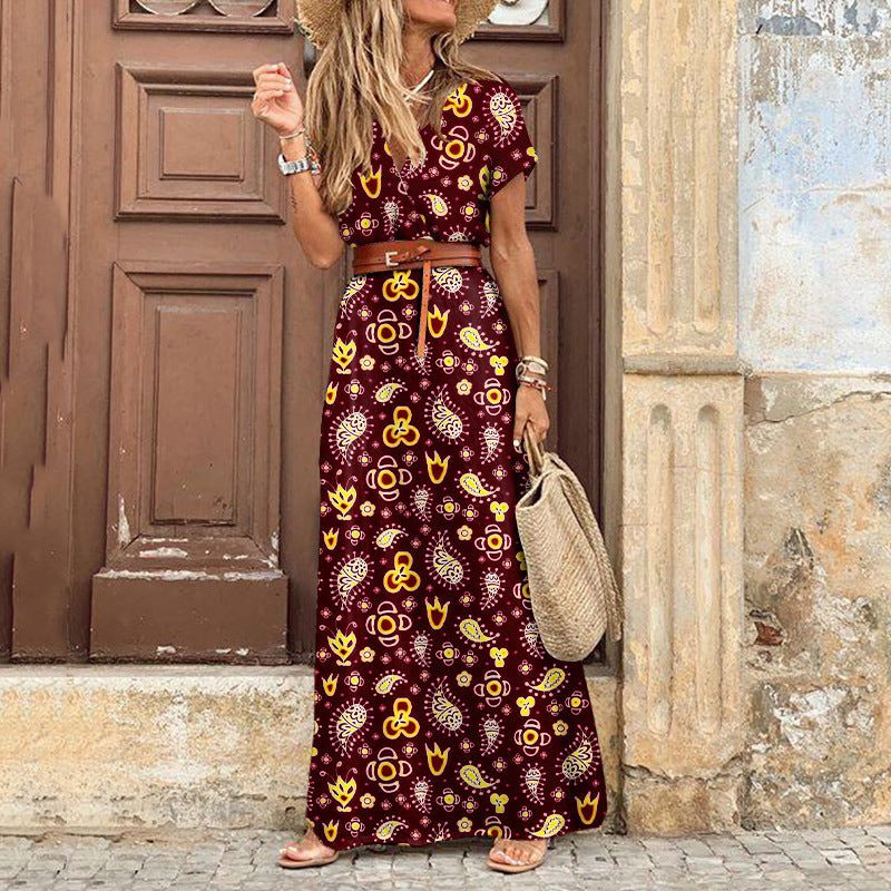 Robe Décontractée Florale Col V