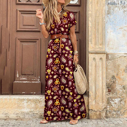 Robe Décontractée Florale Col V