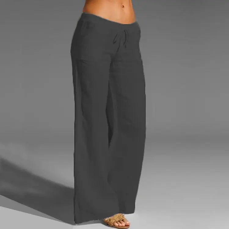 Pantalon Blanc Élastiqué Femme Taille Élégante