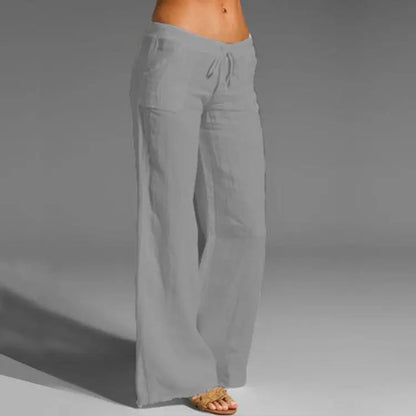 Pantalon Blanc Élastiqué Femme Taille Élégante