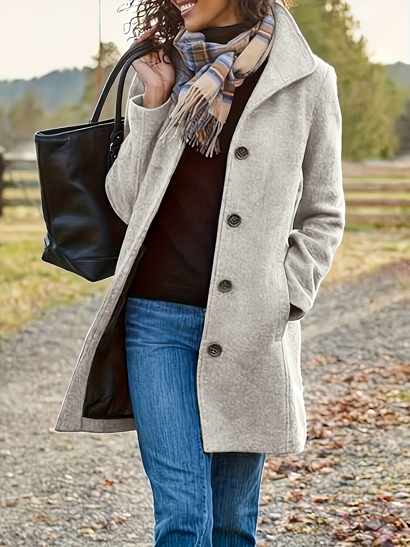 Manteau Femme Hiver Chaud et Élégant Gris - PanierRoyale