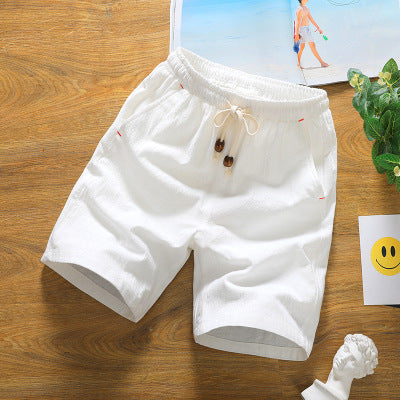 Short Homme Lin Blanc Classique - PanierRoyale