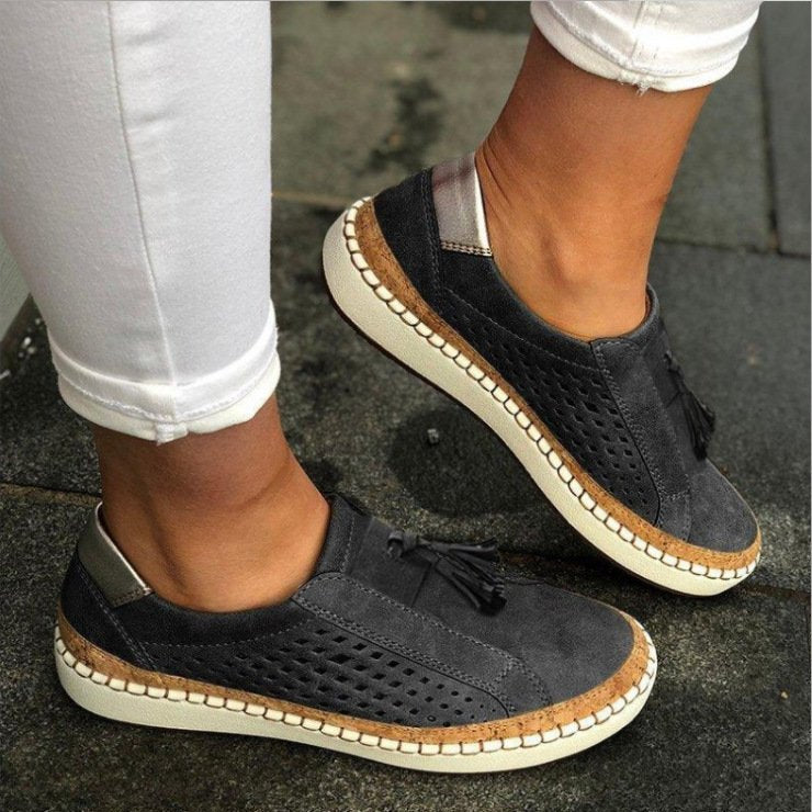 Bottines femme décontractées vert kaki frangées