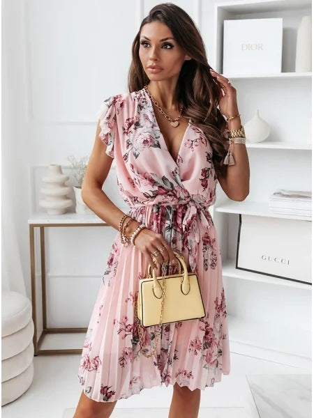 Robe Été Sans Manches Florale Élégante pour Femme