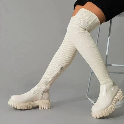 Bottes Femmes Hautes Élastiques Confort & Style Élégant