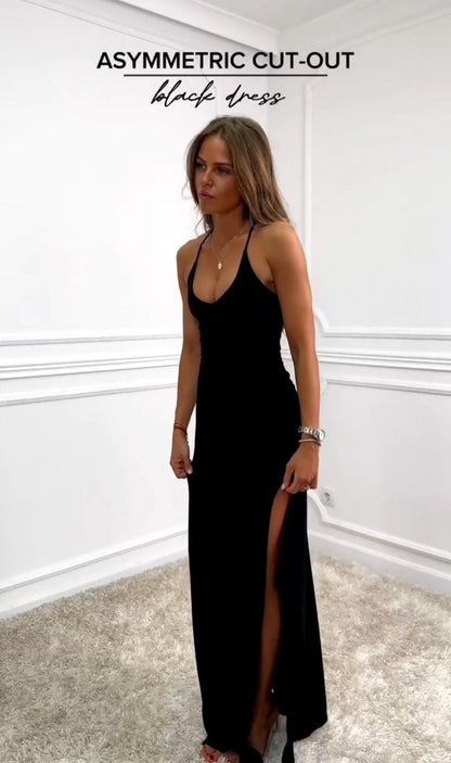 Robe longue Femme Coupe moulante Fente asymétrique - PanierRoyale