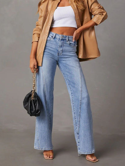 Jean Large Taille Haute Pour Femme | Classique