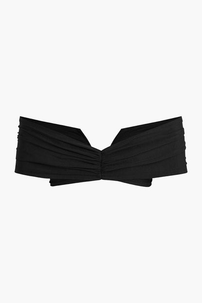 Robe Cocktail Épaules Découvertes avec Drapage Élégant