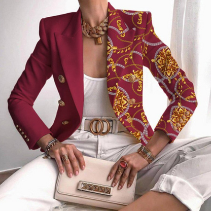 Blazer femme élégant imprimé floral - PanierRoyale
