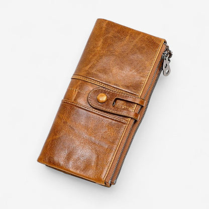 Portefeuille Femme en Cuir avec Fermeture Éclair Sûr