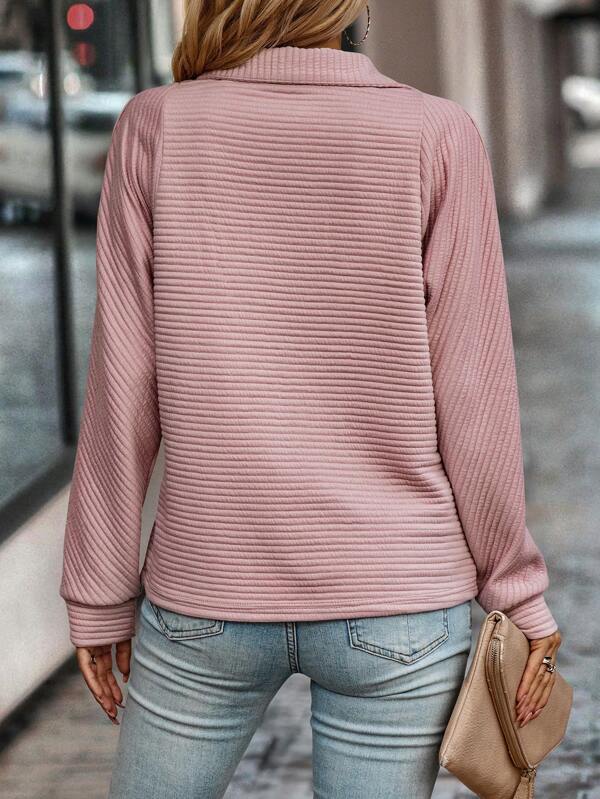Pull Femme Col V avec Fermeture Éclair pour Printemps