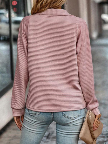 Pull Femme Col V avec Fermeture Éclair pour Printemps
