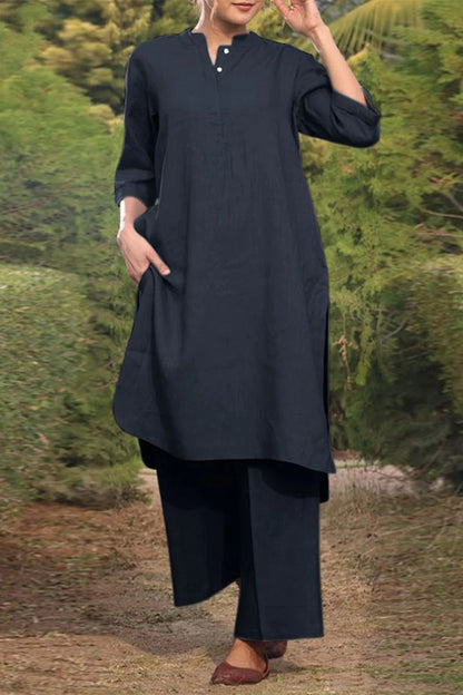 Robe Femme Décontractée Col Rond Manches Longues - PanierRoyale
