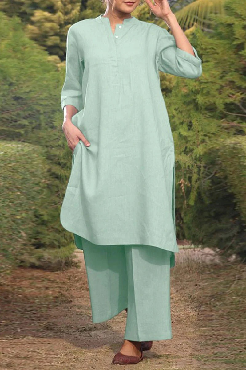 Robe Femme Décontractée Col Rond Manches Longues