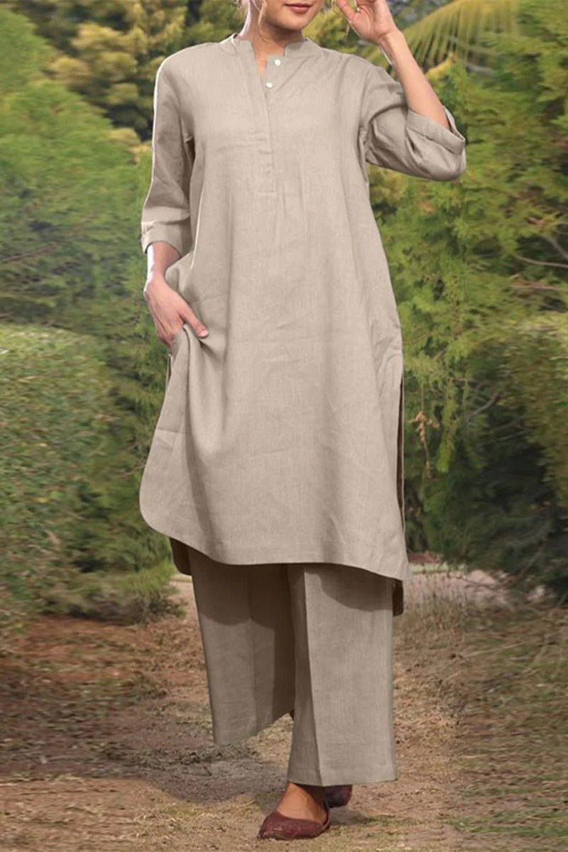 Robe Femme Décontractée Col Rond Manches Longues