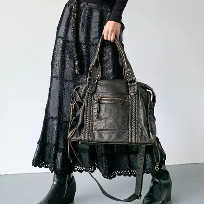 Sac cabas Femme Cuir PU Spacieux Style Vintage - PanierRoyale