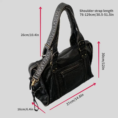 Sac cabas Femme Cuir PU Spacieux Style Vintage