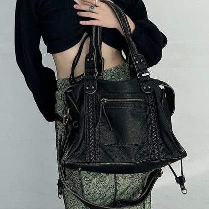 Sac cabas Femme Cuir PU Spacieux Style Vintage