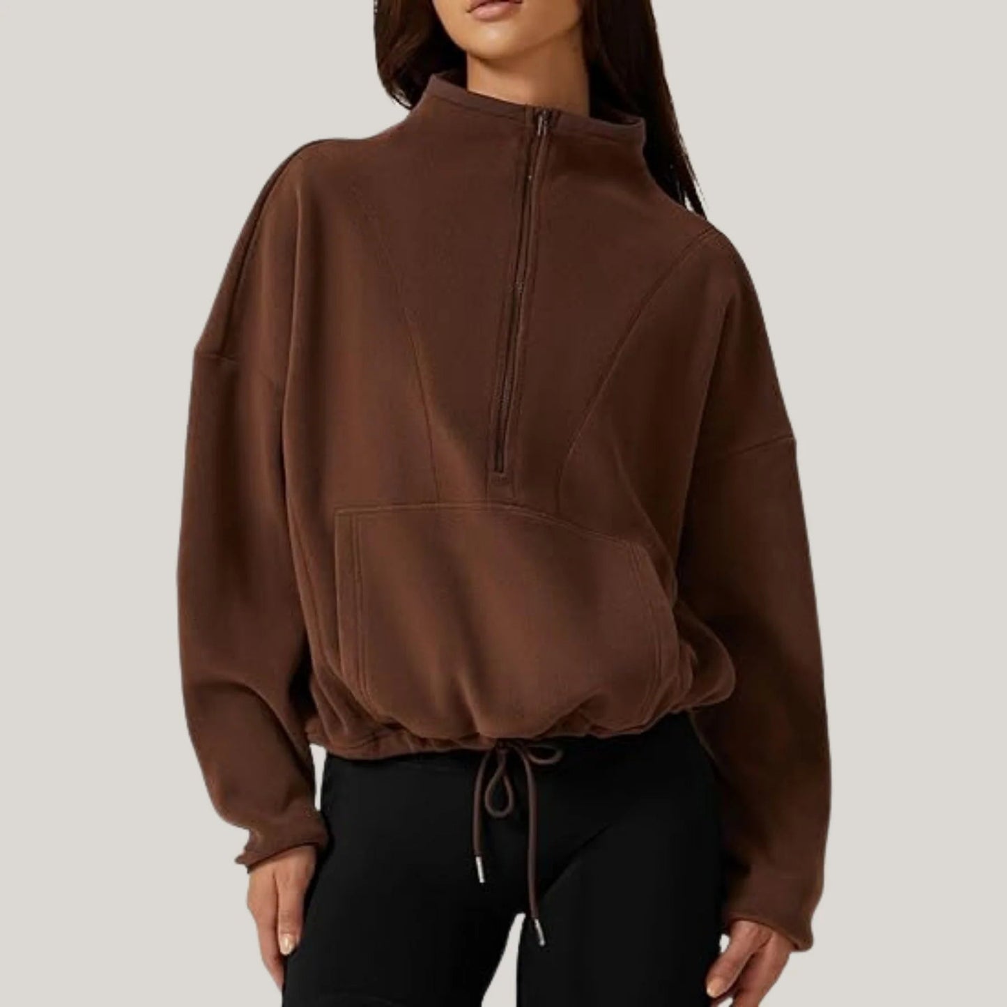 Pull femme chic zippé moderne