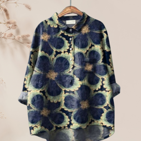 Chemisier femme en soie imprimé floral chic
