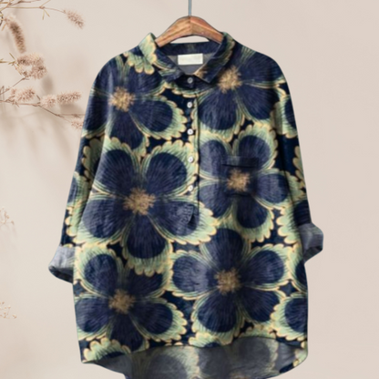 Chemisier femme en soie imprimé floral chic