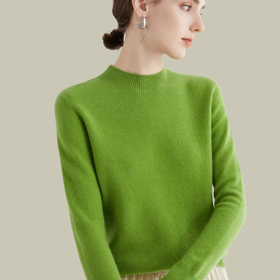 Pull Femme Col Rond en Laine Mérinos Chaud pour Hiver