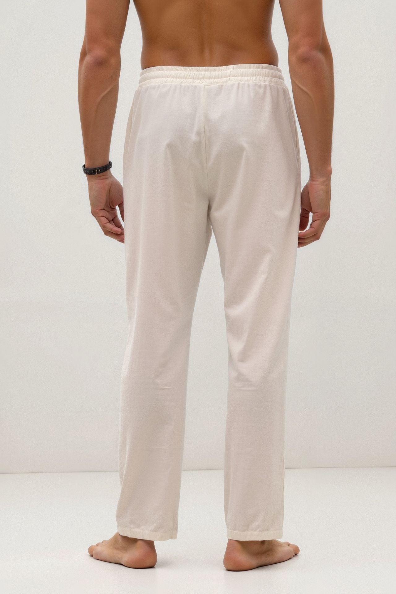 Pantalon de survêtement Homme Blanc avec Cordons de Serrage