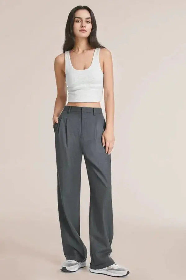 Pantalon Large Évasé Haut de Gamme Classique - BerlinGlamour