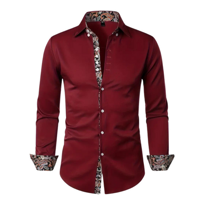 Chemise Homme À Manches Longues Imprimée Élégante