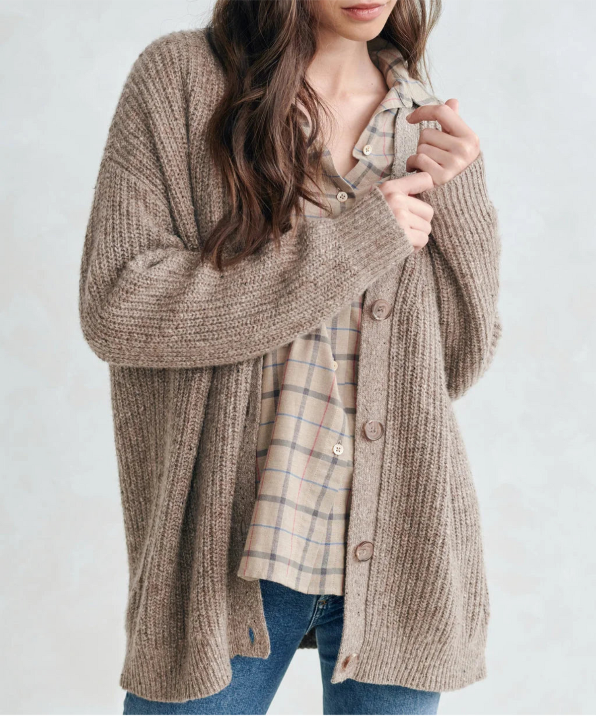 Cardigan Col V en Maille Douce - vue 7