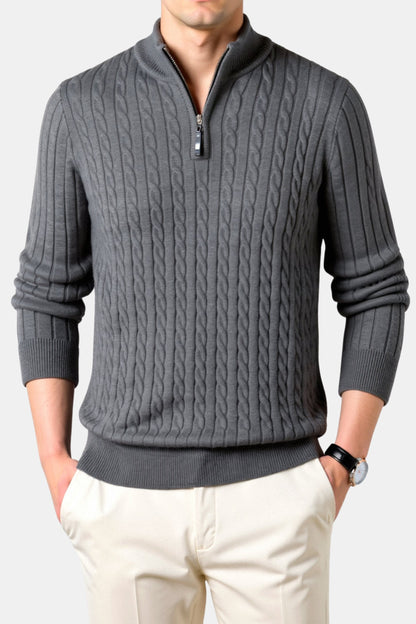 Pull à côtes zippé élégant pour homme