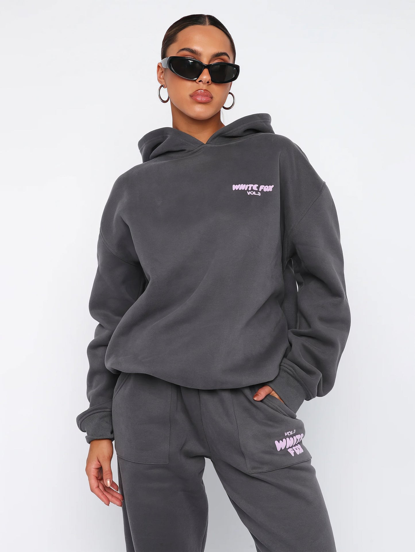 Ensemble Jogging Femme Coton Oversize Sweat à Capuche Pantalon