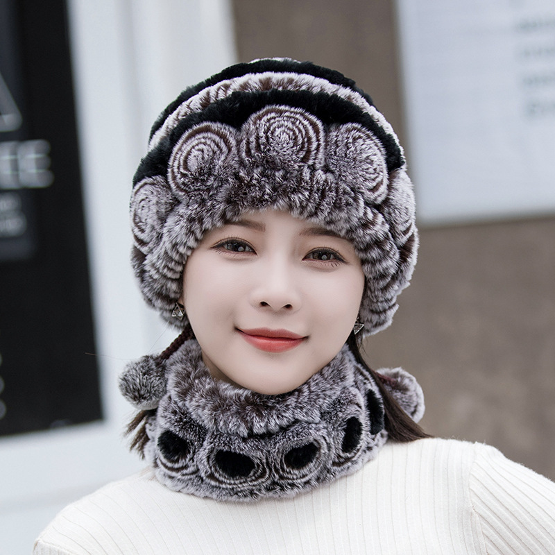 Bonnet Femme Hiver Fourré Doux et Confortable