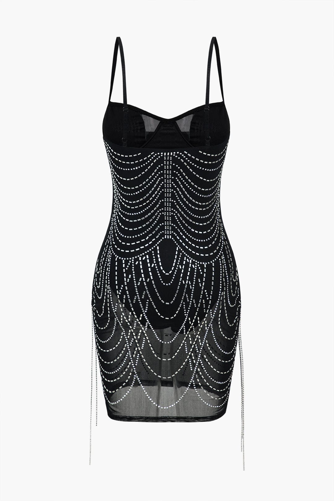 Robe de Soirée Courte en Mesh Étoilé et Paillettes