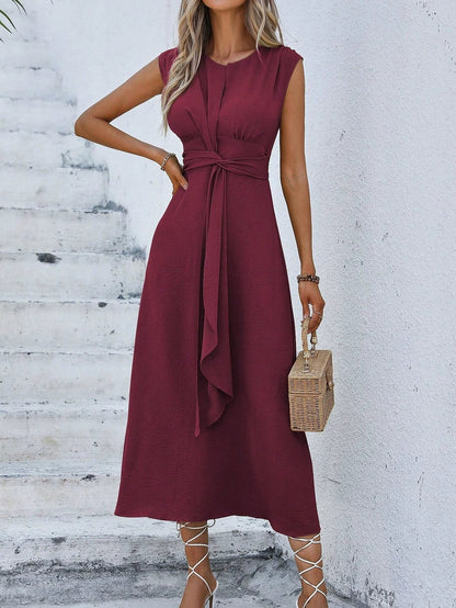 Robe longue Femme Sans Manches Taille Drapée
