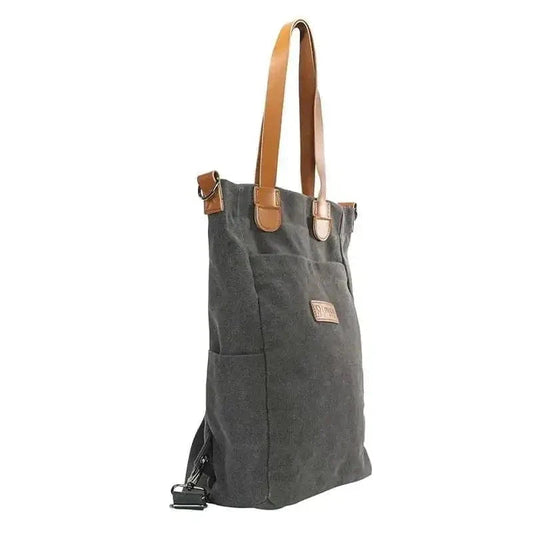 Sac à main cuir et toile grande capacité - PanierRoyale